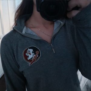 FSU Grey Jansport Neck Zip- Up